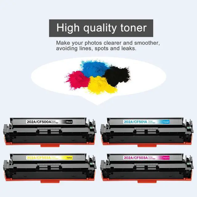 Alt view image 4 of 6 - 202A Compatible Toner Replacement for HP 202A CF500A 4 Pack | CF502A CF503A Color Pro MFP M281fdw M281cdw M254dw M281fdn M254 M281 202 A Printer (4 Pack)