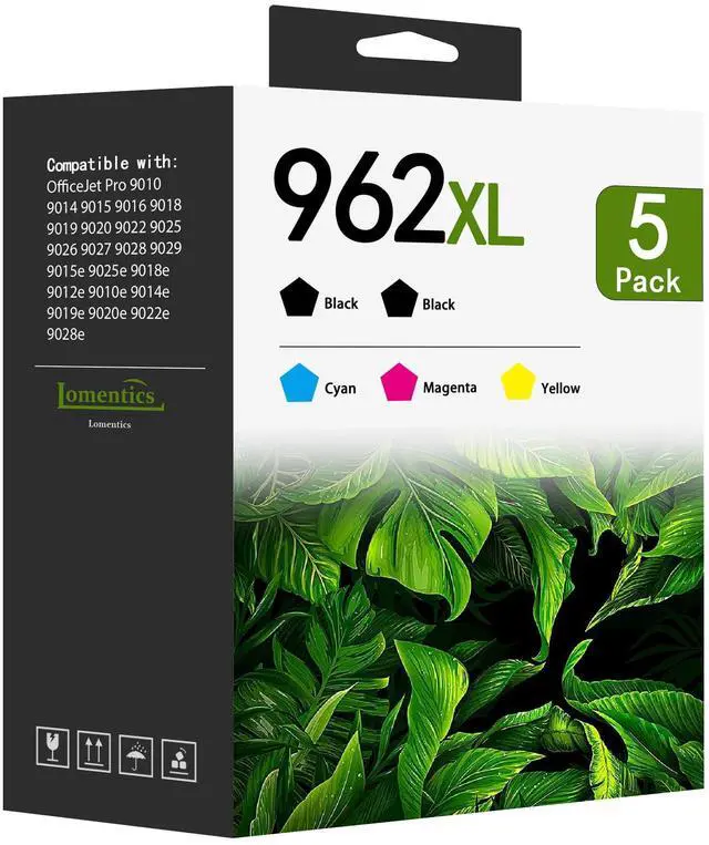 Main image of 962XL Ink Cartridges Combo Pack (5-Pack, 2Black/1Cyan/1Magenta/1Yellow) Compatible 962XL 962 Ink Cartridges OfficeJet 9018 9019 9020 9022 9025 9010 9014 9015 9016 Printer