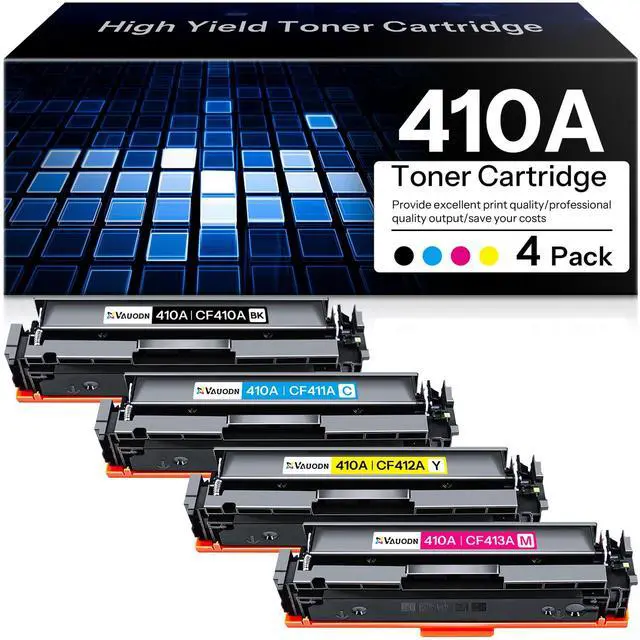 Main image of 410A 4 Pack Compatible CF410A Toner Replacement for HP CF411A CF412A CF413 | Compatible with HP Color Pro MFP M477fnw M477fdn M452dn M452nw Printer,CF410A CF411A CF412A CF413A