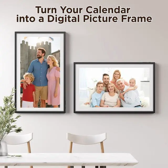 Alt view image 4 of 7 - 21.5" Smart Digital Calendar 1920×1080 Full HD Touchscreen Family Planner & Calendar with Chore Chart & Meal Planner, Wall-Mountable (Black White)