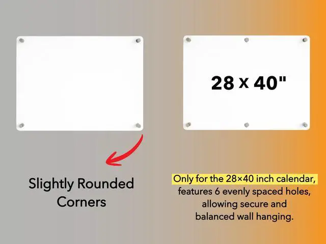 Alt view image 6 of 7 - Acrylic Wall Premium Calendar with Black Hardware - Monthly and Weekly Board Family Planner - Dry Erase Family Calendar - Marker (40x28'' (XLarge) - Black Standoff)