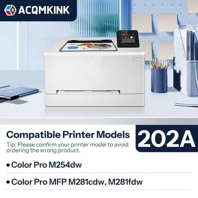 Alt view image 2 of 6 - 202A Toner Cartridges 4 Pack Replacement for HP 202A CF500A CF501A CF502A CF503A Color Pro M254dw M254; MFP M281cdw, M281fdw M281 Series Printer (Black Cyan Yellow Magenta)