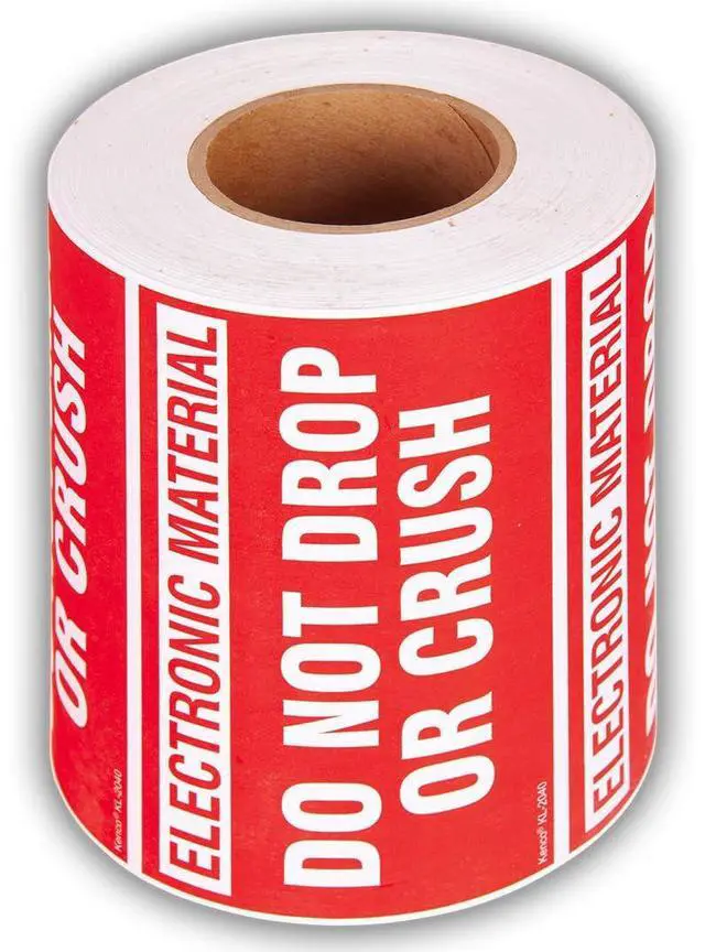 Main image of 3" X 5" Electronic Material Don't Drop Don't Crush Stickers for Shipping and Packing -500 Adhesive Labels Per Roll (10 Pack)