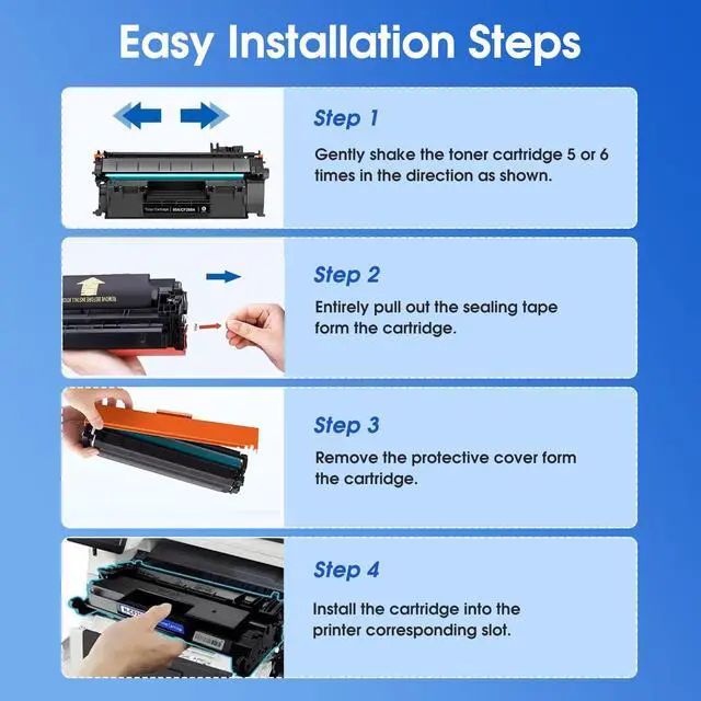 Alt view image 3 of 7 - 80A CF280A High Yield Toner Cartridge Compatible for HP 80A CF280A 80X CF280X Toner for HP Pro 400 M401A M401D M401N M401DNE MFP M425DN Ink Black 2 Pack