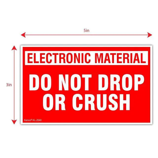 Alt view image 3 of 5 - 3" X 5" Electronic Material Don't Drop Don't Crush Stickers for Shipping and Packing -500 Adhesive Labels Per Roll (10 Pack)