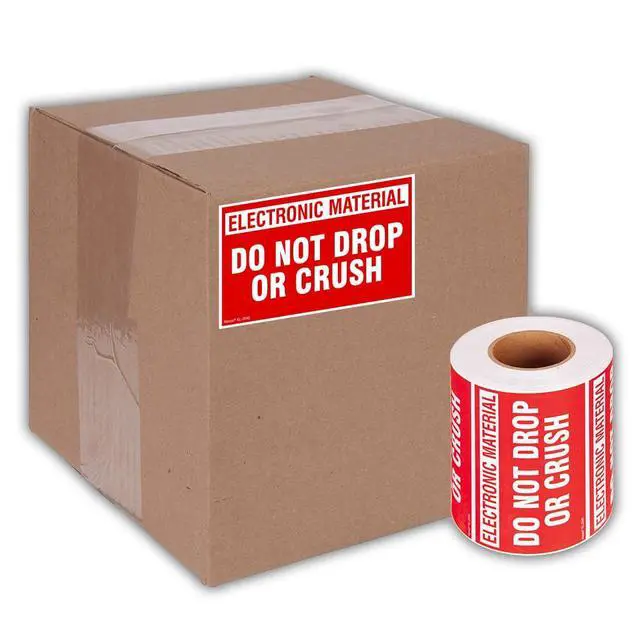 Alt view image 5 of 5 - 3" X 5" Electronic Material Don't Drop Don't Crush Stickers for Shipping and Packing -500 Adhesive Labels Per Roll (10 Pack)