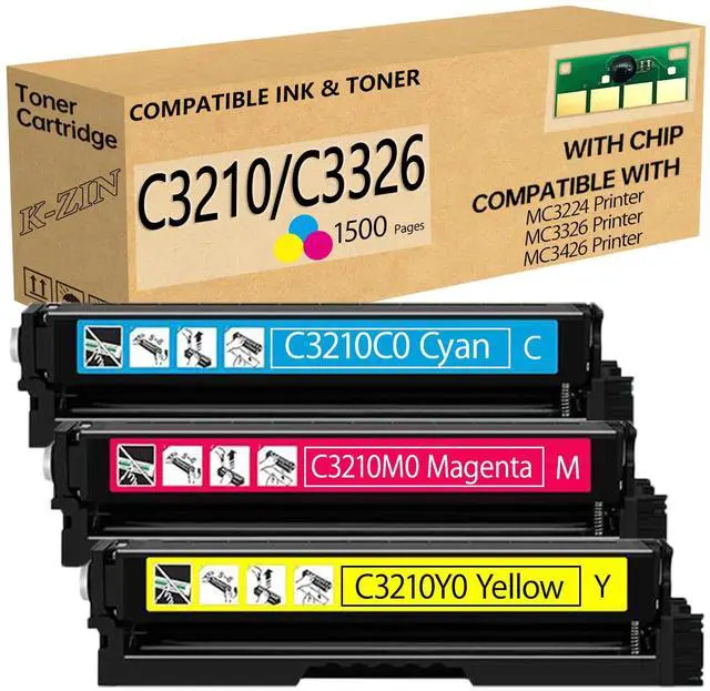 Main image of C3224 C3326 Toner Cartridge(1500 Pages,with Chip) Compatible with Lexmark C3210C0 C3210M0 C3210Y0 Toner Work for C3224 MC3426 MC3326 C3326 C3426 MC3224 Printer (Cyan Magent Yellow)