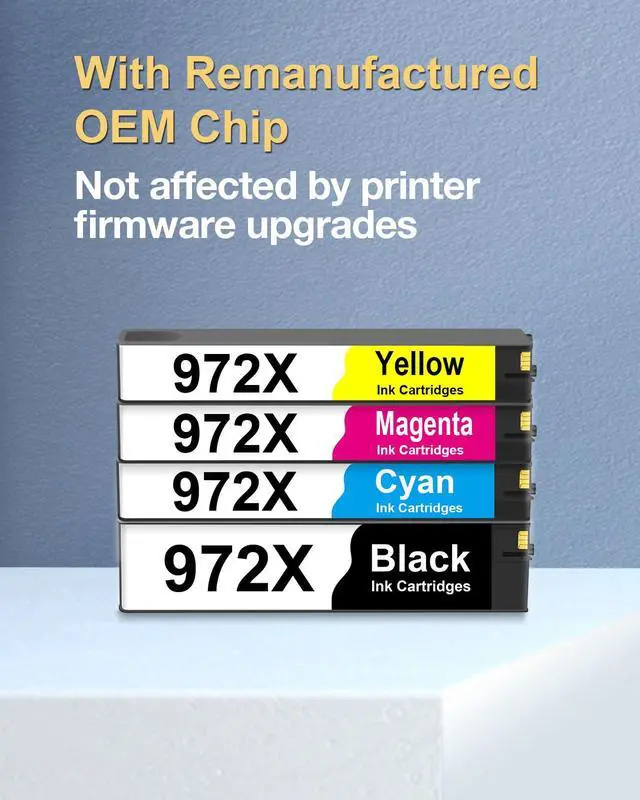 Alt view image 5 of 7 - 972X Ink Cartridges Replacement for HP 972X 972A 972 for PageWide Pro MFP 477dw 452dw 577dw 552dw 452dn 477d Printers (4-Pack, Black Cyan Yellow Magenta)