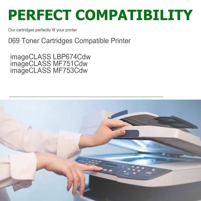 Alt view image 2 of 7 - 069 MF753Cdw 4 Pack Toner Cartridge Set Replacement for Canon 069 Toner | Compatible for Canon Color MF753Cdw, MF751Cdw LBP674Cdw Printers | (Black,Cyan,Magenta,Yellow)