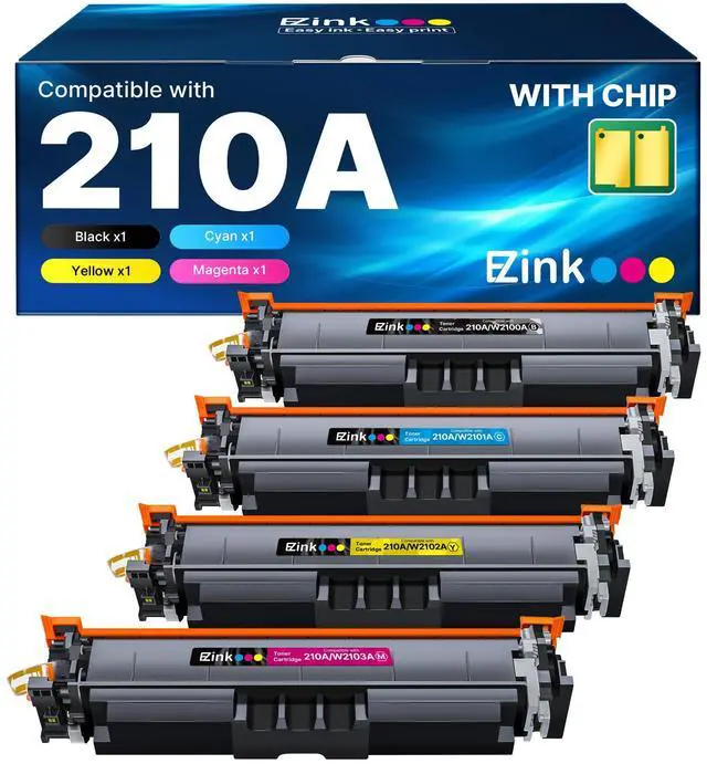 Main image of 210A Toner Cartridges 4 Pack for HP 4301fdw 4301fdn 4201dw | 210A toner cartridges 4 pack with chip for HP Color LaserJet Pro MFP 4301fdw 4301fdn 4201dw and 4201dn