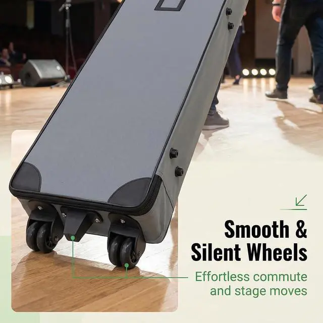 Alt view image 3 of 6 - 63" L x 10" W x 3" H Padded Carrying Case Roll Up Banner Stands with Handles and Wheels Internal Size: (63" L x 10" W x 3" H)
