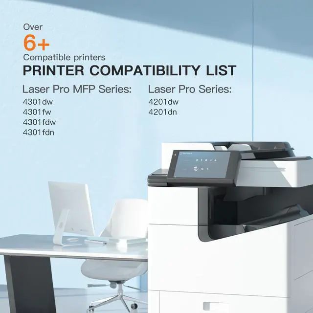Alt view image 4 of 6 - 210A Toner Cartridges 4 Pack for HP 4301fdw 4301fdn 4201dw | 210A toner cartridges 4 pack with chip for HP Color LaserJet Pro MFP 4301fdw 4301fdn 4201dw and 4201dn
