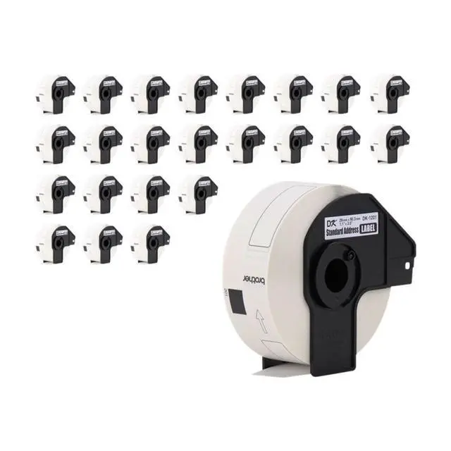 Alt view image 4 of 5 - Genuine DK1201 Die-Cut Standard Rolled Address Labels for QL Printers, 3-Pack (DK12013PK),White, 24 Rolls (DK120124PK)