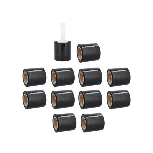 Alt view image 2 of 6 - PSBM 24 Rolls 5 Inch x 1000 Feet 63 Gauge Black Mini Stretch Film/Wrap with Plastic Handle, Heavy Duty Industrial Strength Clear Shrink Plastic Wrap for Moving, Packing, Shipping, Bundling & Storage