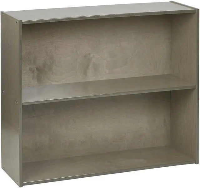 Main image of Birch Streamline 2-Shelf Storage Cabinet, 30in High, Classroom Furniture, Grey Wash