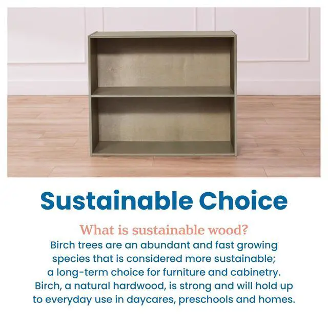 Alt view image 7 of 7 - Birch Streamline 2-Shelf Storage Cabinet, 30in High, Classroom Furniture, Grey Wash