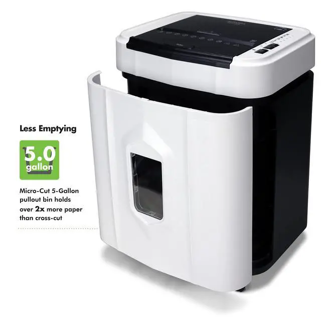 Alt view image 5 of 7 - AU120MB 120-Sheet Auto Feed High Security Micro-Cut Paper Shredder / 30 Minutes (White/Black)