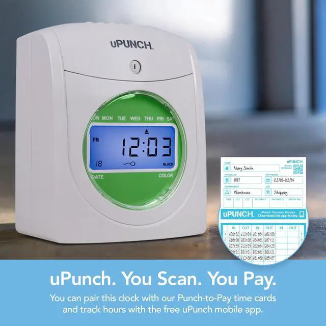 Alt view image 3 of 6 - HN3540 Complete Small Business Start-Up Kit: AutoAlign Time Clock System with 400 Time Cards, 4 Ribbons, and 2 Racks