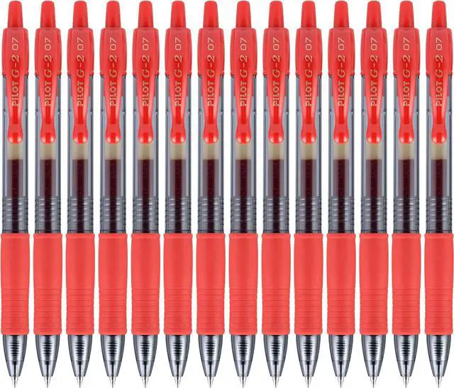 Main image of G2 Premium Gel Roller Pens, Fine Point 0.7 mm, Red 14 Count (Pack of 7)