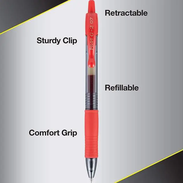 Alt view image 4 of 7 - G2 Premium Gel Roller Pens, Fine Point 0.7 mm, Red 14 Count (Pack of 7)