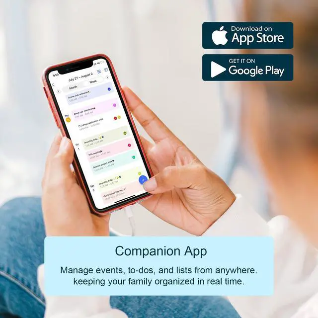 Alt view image 6 of 7 - Digital Calendar, 16inch Smart WiFi Electronic Calendar&Chore Chart, IPS Touch Screen HD Display for Family Schedules, Share Moments Instantly from Anywhere (White)