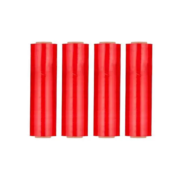 Alt view image 3 of 7 - PSBM Tinted Red Plastic Hand Stretch Film/Wrap 18" x 1500' 80 GA 4 Rolls | Stretch Wrap, Heavy Duty Plastic Film, Industrial Strength Shrink Packaging for Moving, Packing, Shipping & Storage