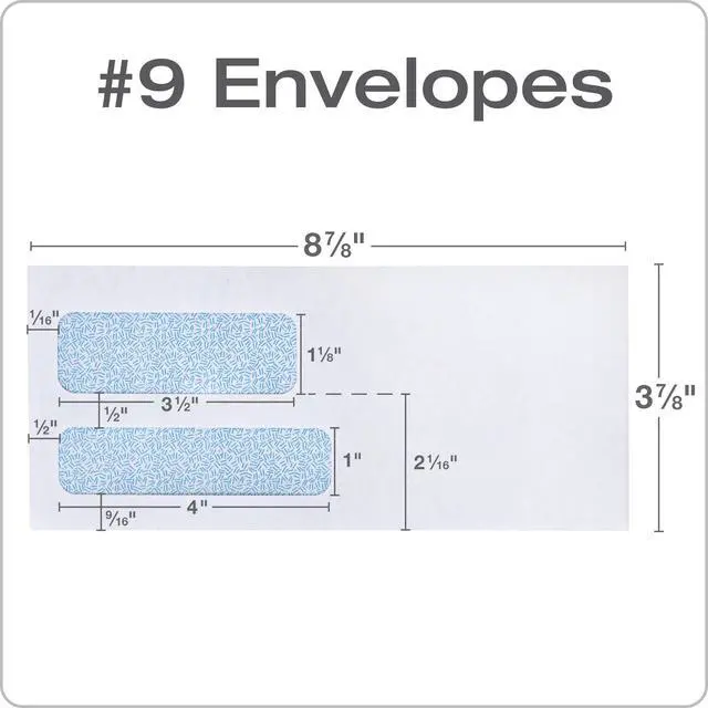 Alt view image 2 of 7 - #9 Security Envelopes, 500/Box, Double Window, 3-7/8" x 8-7/8", Release & Seal Self Seal, SimplySafe Tamper Evident, White (COLO183) (Pack of 5)