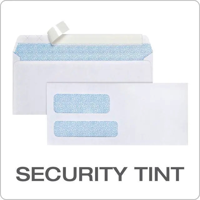 Alt view image 5 of 7 - #9 Security Envelopes, 500/Box, Double Window, 3-7/8" x 8-7/8", Release & Seal Self Seal, SimplySafe Tamper Evident, White (COLO183) (Pack of 5)
