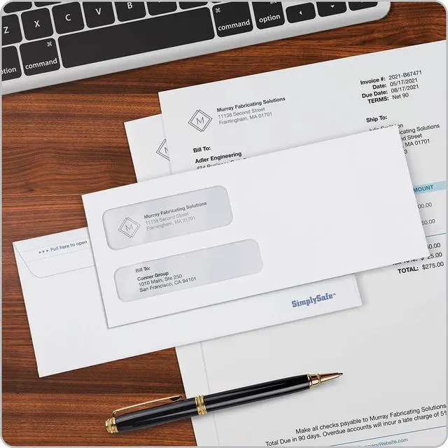 Alt view image 7 of 7 - #9 Security Envelopes, 500/Box, Double Window, 3-7/8" x 8-7/8", Release & Seal Self Seal, SimplySafe Tamper Evident, White (COLO183) (Pack of 5)