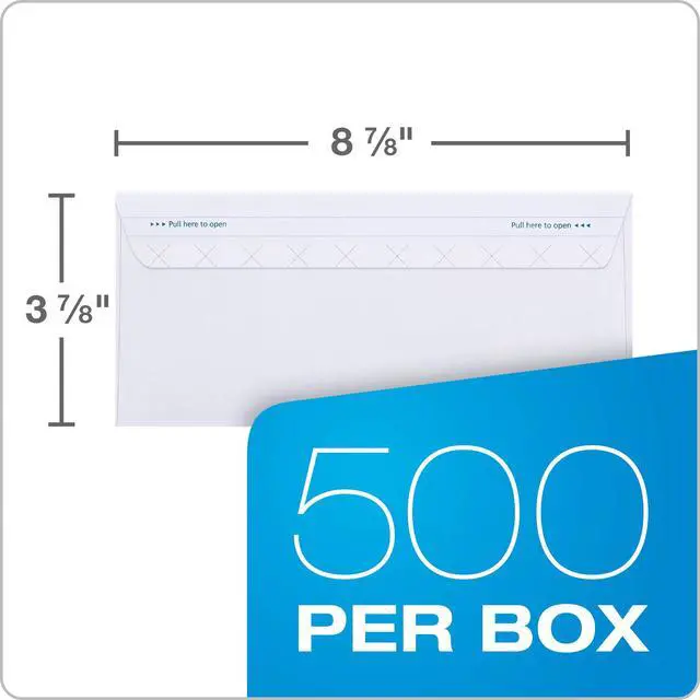 Alt view image 6 of 7 - #9 Security Envelopes, 500/Box, Double Window, 3-7/8" x 8-7/8", Release & Seal Self Seal, SimplySafe Tamper Evident, White (COLO183) (Pack of 5)