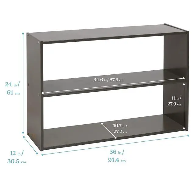 Alt view image 3 of 7 - Streamline 2-Shelf Double-Sided Storage Cabinet, 24in, Classroom Furniture, Grey Wash
