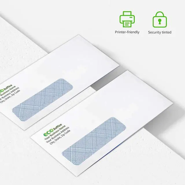 Alt view image 3 of 5 - 2500#10 Custom Printed Single Left Window Self Seal Security Envelopes Letter Size, Text and Logo Customization, Self Sealing Closure, Security Tinted, Size 4 18 X 9 12 Inches, 24 LB