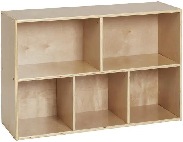 Main image of Streamline 5-Compartment Storage Cabinet, 24in, Classroom Furniture, Natural