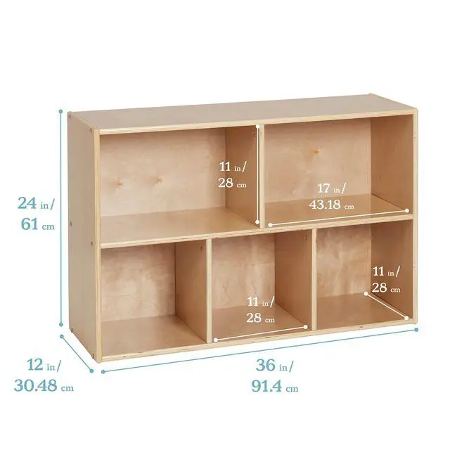 Alt view image 3 of 7 - Streamline 5-Compartment Storage Cabinet, 24in, Classroom Furniture, Natural