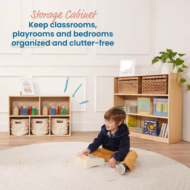 Alt view image 4 of 7 - Streamline 5-Compartment Storage Cabinet, 24in, Classroom Furniture, Natural