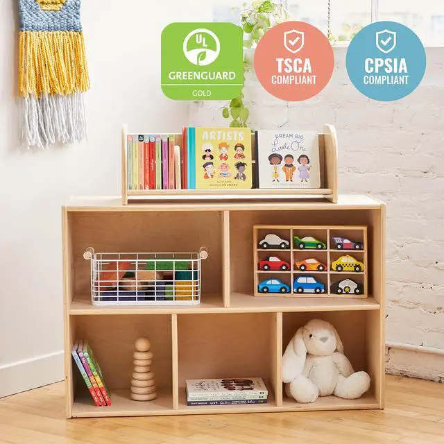 Alt view image 6 of 7 - Streamline 5-Compartment Storage Cabinet, 24in, Classroom Furniture, Natural