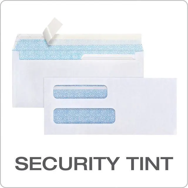 Alt view image 5 of 7 - #8-5/8 Security Envelopes, Double Window Self Seal Envelopes for QuickBooks Checks and Business Mailings, Tamper Evident, 3-5/8" x 8-5/8", Durable 24 lb White Paper, 500 Count (Pack of 5)