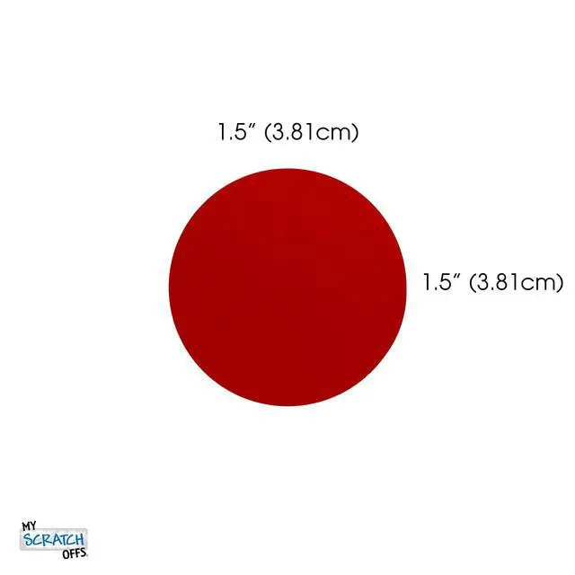 Alt view image 2 of 4 - 1.5 Inch Red Round Scratch Off Sticker Labels (2500)