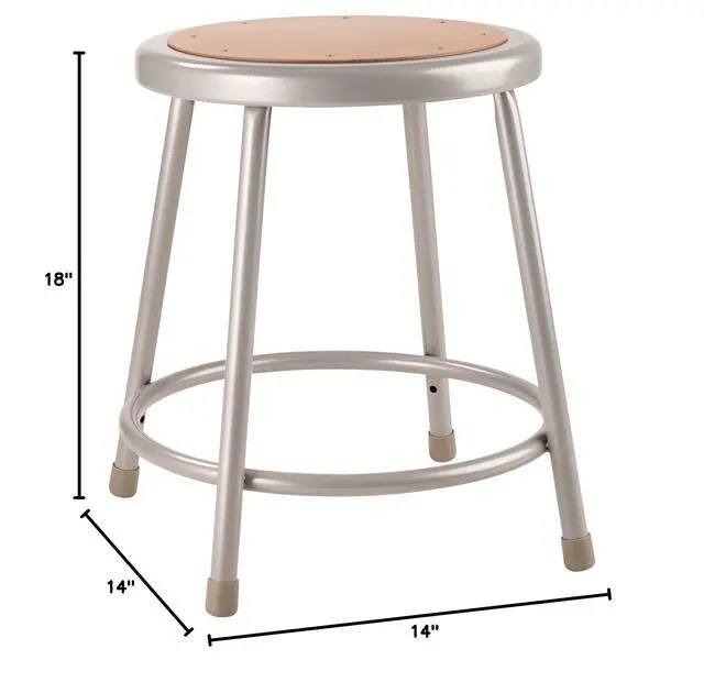 Alt view image 2 of 6 - (5 Pack) 18" Heavy Duty Steel Stool, Grey