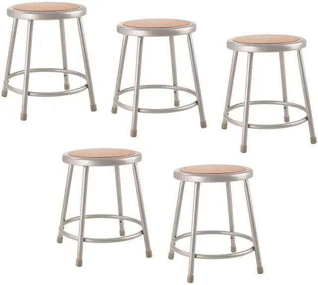 Main image of (5 Pack) 18" Heavy Duty Steel Stool, Grey