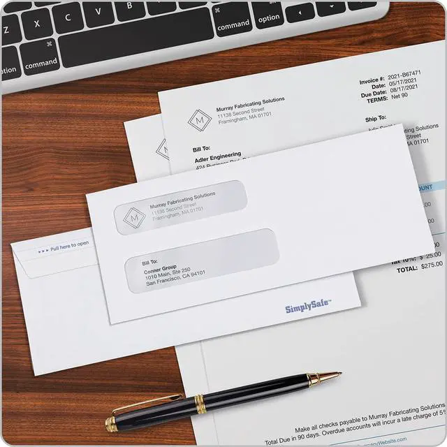 Alt view image 7 of 7 - #8-5/8 Security Envelopes, Double Window Self Seal Envelopes for QuickBooks Checks and Business Mailings, Tamper Evident, 3-5/8" x 8-5/8", Durable 24 lb White Paper, 500 Count (Pack of 5)