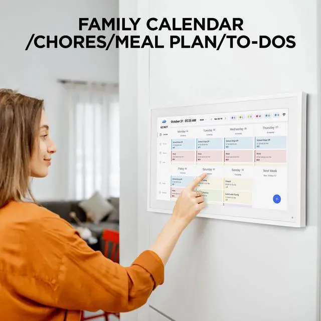 Alt view image 3 of 7 - 15.6 Inch Smart Digital Calendar, Wall Electronic Calendar, 1920 * 1080 IPS Full HD Touch Screen Display for Family Meal Planner Support - Seamless Scheduling, Gifts for Women, Mom
