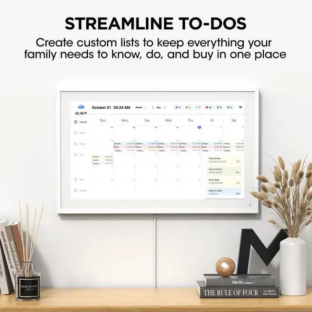 Alt view image 6 of 7 - 15.6 Inch Smart Digital Calendar, Wall Electronic Calendar, 1920 * 1080 IPS Full HD Touch Screen Display for Family Meal Planner Support - Seamless Scheduling, Gifts for Women, Mom