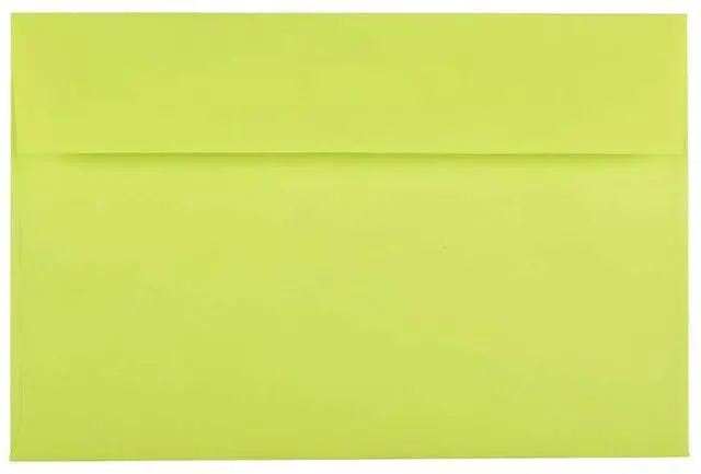 Main image of A9 Colored Invitation Envelopes with Peel & Seal Closure - 5 3/4 x 8 3/4 - Ultra Lime Green - Bulk 1000/Carton