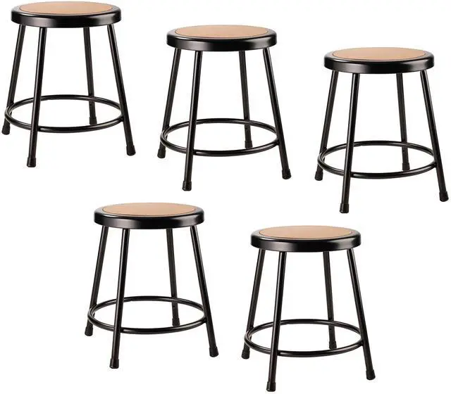 Main image of 6218-10-CN 18" Heavy Duty Steel Stool, Black, Pack of 5