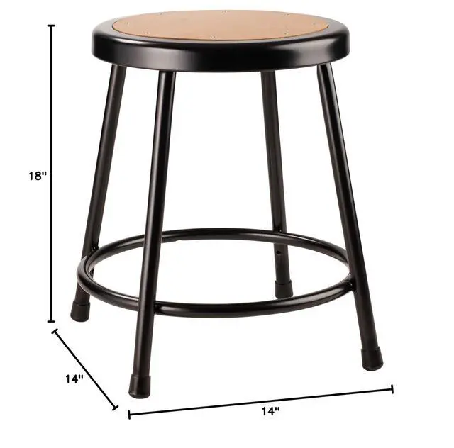 Alt view image 2 of 6 - 6218-10-CN 18" Heavy Duty Steel Stool, Black, Pack of 5