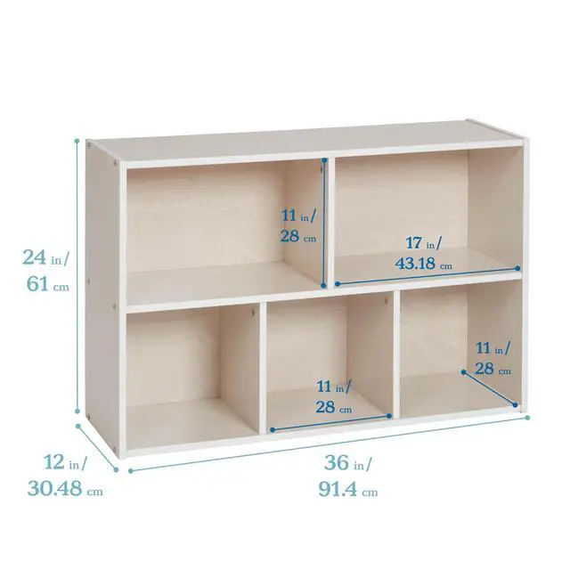 Alt view image 3 of 7 - Streamline 5-Compartment Storage Cabinet, 24in, Classroom Furniture, White Wash