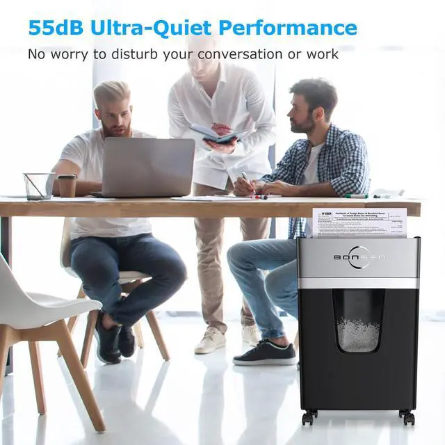 Alt view image 5 of 7 - P-4 24-Sheet Micro Cut Paper Shredder for Home Office Use | 40-Minutes Running Time, 55 dB Ultra-Quiet with Anti-Jam, Shredding Shreds Credit Card/Staples, 5.3 Gallons Pullout Bin