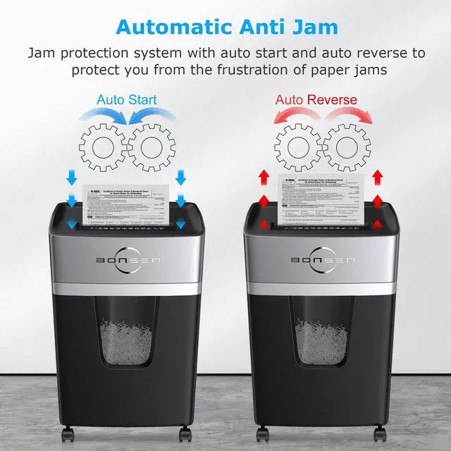 Alt view image 6 of 7 - P-4 24-Sheet Micro Cut Paper Shredder for Home Office Use | 40-Minutes Running Time, 55 dB Ultra-Quiet with Anti-Jam, Shredding Shreds Credit Card/Staples, 5.3 Gallons Pullout Bin
