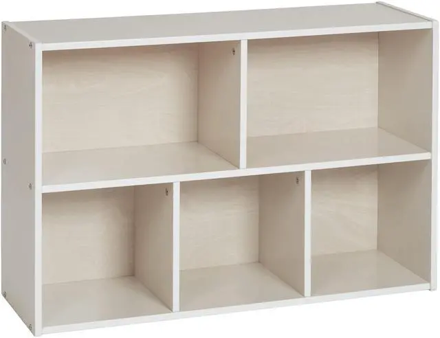 Main image of Streamline 5-Compartment Storage Cabinet, 24in, Classroom Furniture, White Wash